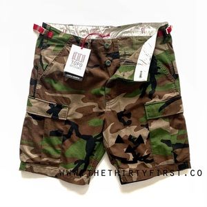 NWT Topo Designs Deadstock Camo Cargo Shorts